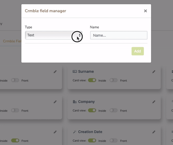 Dropdown fields manager in action